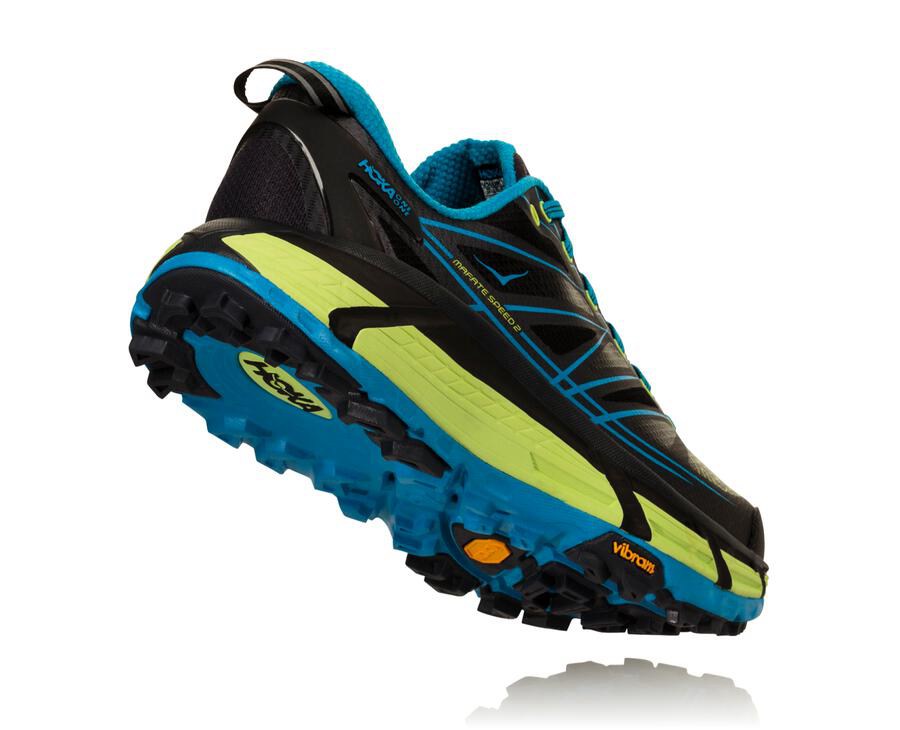 Hoka One One Trailove Tenisky Panske Čierne/Modre - Mafate Speed 2 - 82739-ZLQW